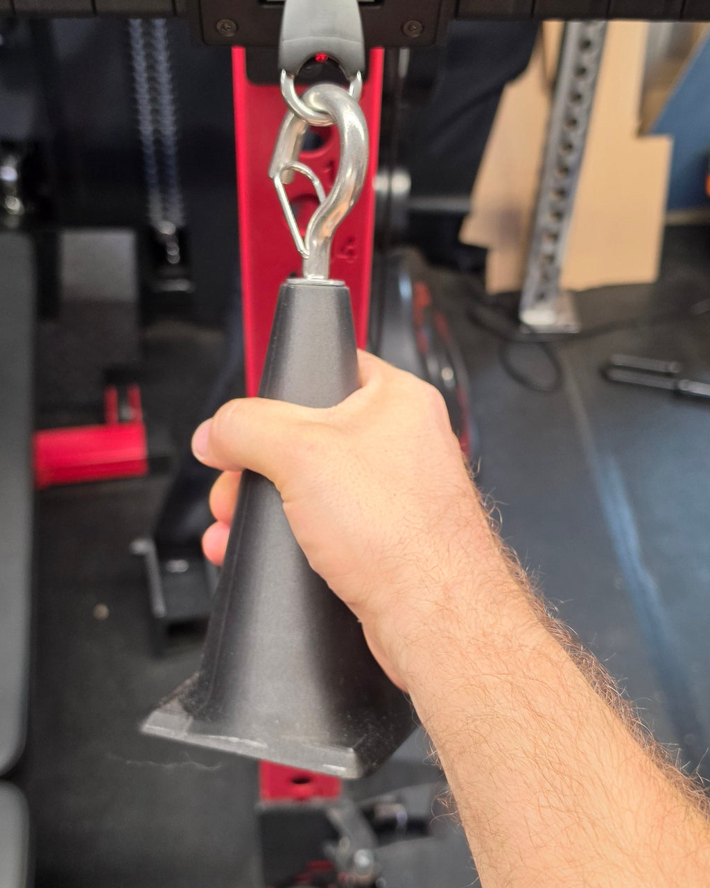 Large cone shaped cable attachment handle